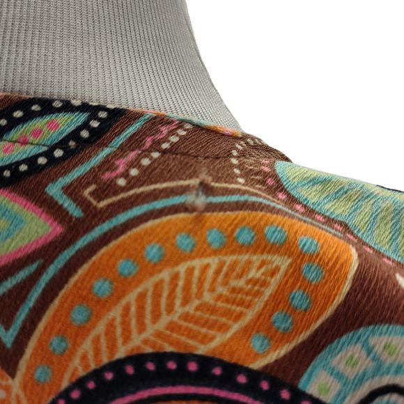 Vintage 70s Volup Dayglow Caftan Kaftan Size 1X/2X  Floral Acrylic Barkcloth - Picture 10 of 11